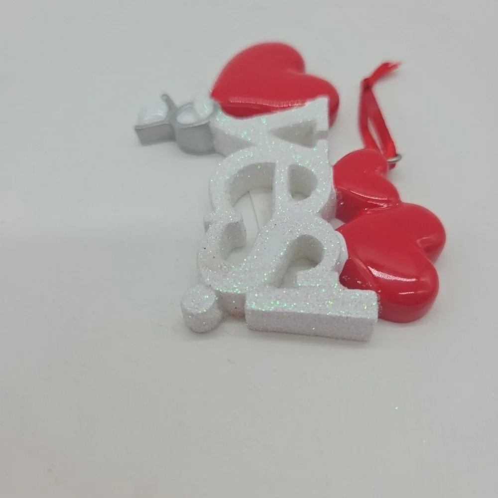NEW Lot Of 4 YES! Engagement Heart Valentine's Day Ornaments